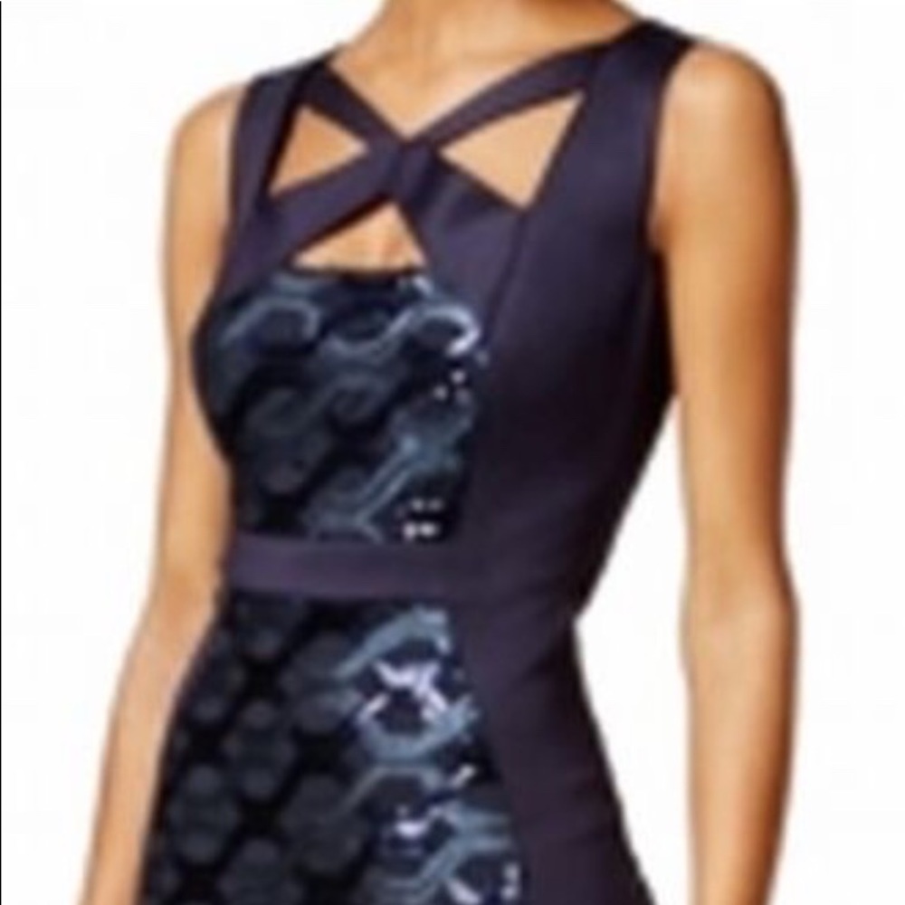 Connected Apparel Navy Women's 12 Sequined Dress